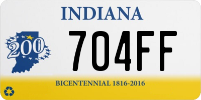 IN license plate 704FF