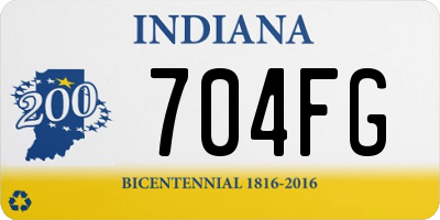 IN license plate 704FG