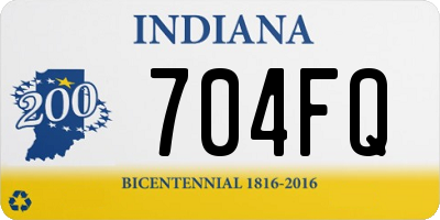 IN license plate 704FQ