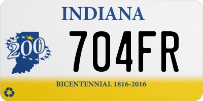 IN license plate 704FR