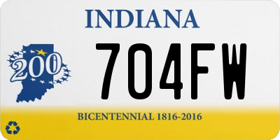 IN license plate 704FW