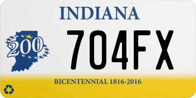 IN license plate 704FX