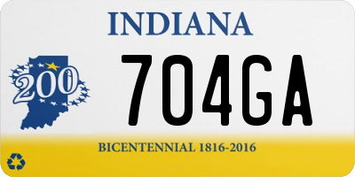 IN license plate 704GA