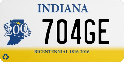 IN license plate 704GE