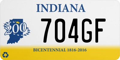 IN license plate 704GF