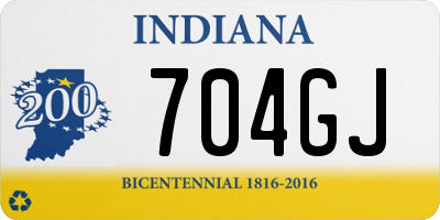 IN license plate 704GJ