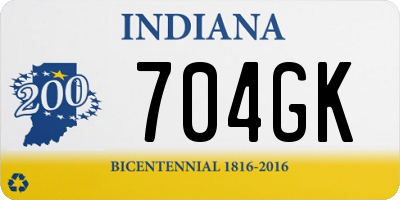 IN license plate 704GK