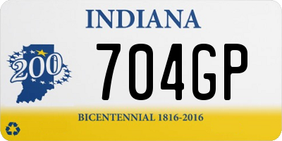 IN license plate 704GP