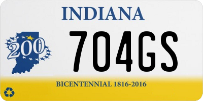 IN license plate 704GS
