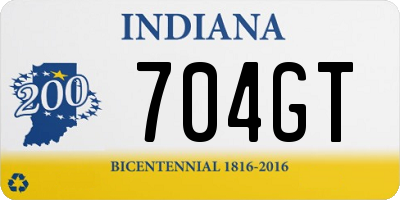 IN license plate 704GT