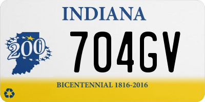 IN license plate 704GV