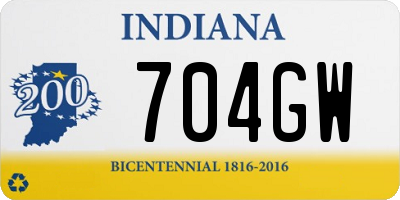 IN license plate 704GW