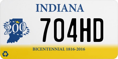 IN license plate 704HD