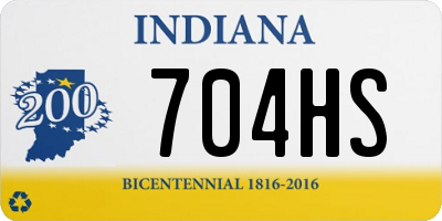 IN license plate 704HS