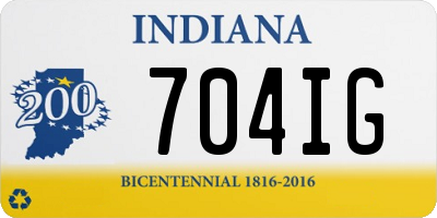 IN license plate 704IG