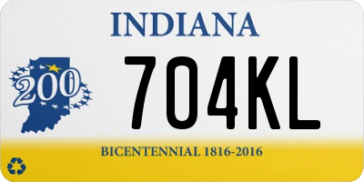 IN license plate 704KL