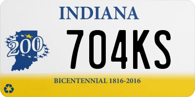 IN license plate 704KS