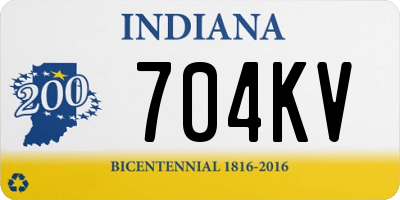 IN license plate 704KV