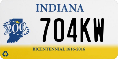 IN license plate 704KW