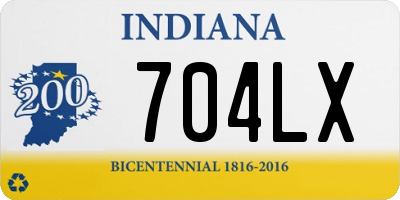 IN license plate 704LX