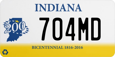 IN license plate 704MD