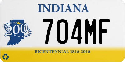 IN license plate 704MF