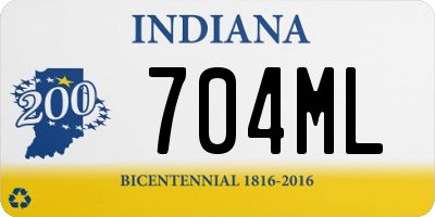 IN license plate 704ML