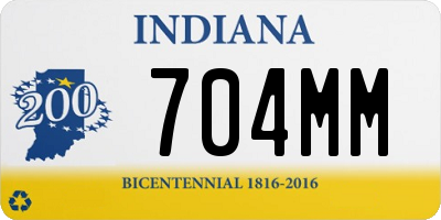 IN license plate 704MM