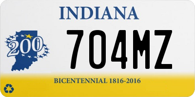 IN license plate 704MZ