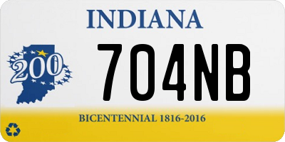 IN license plate 704NB