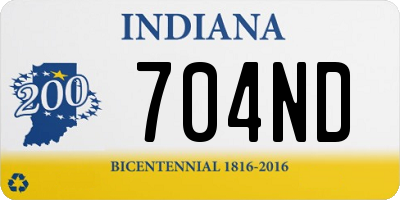 IN license plate 704ND