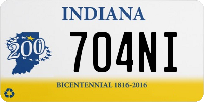 IN license plate 704NI