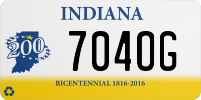 IN license plate 704OG