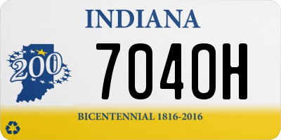 IN license plate 704OH
