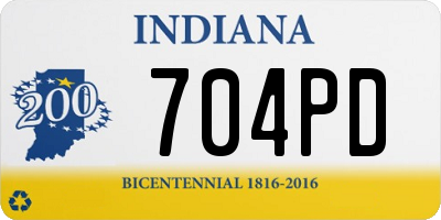 IN license plate 704PD