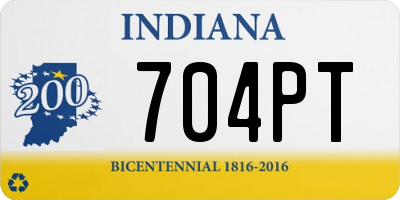 IN license plate 704PT