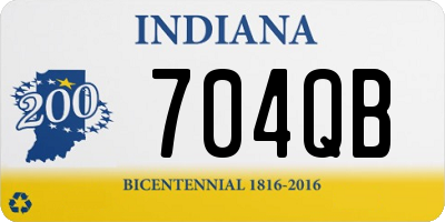 IN license plate 704QB