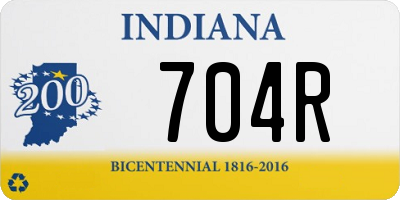 IN license plate 704R