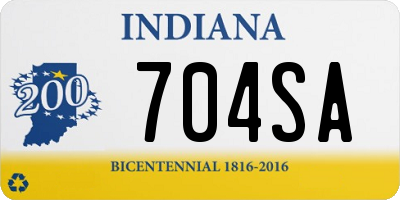 IN license plate 704SA