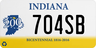 IN license plate 704SB