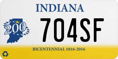 IN license plate 704SF