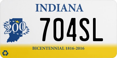 IN license plate 704SL