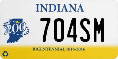 IN license plate 704SM