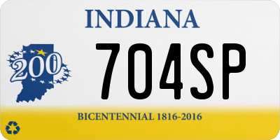 IN license plate 704SP