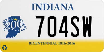 IN license plate 704SW