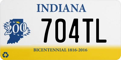 IN license plate 704TL