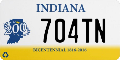 IN license plate 704TN