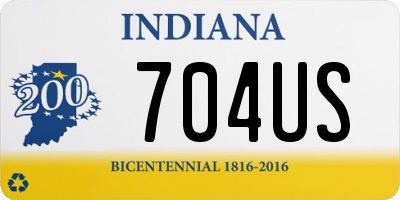 IN license plate 704US