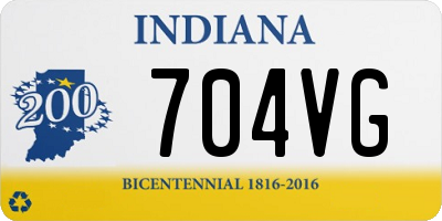 IN license plate 704VG