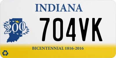 IN license plate 704VK